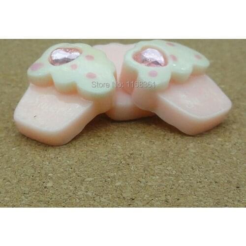 1pcs/lot resin flatback light pink rhinestone sweet ice 20mm Cabochons Hair Bow Center Card Frame Making Craft DIY B401-2