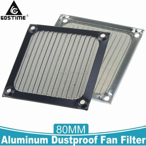 2Pieces 80mm 8CM Aluminum Dustproof Fan Filter Metal Mesh for PC Computer Case with Screws