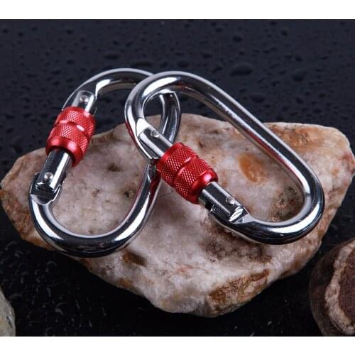 25KN Stainless Steel Screw Carabiner for Aerial Yoga Hammock / Yoga Swing / Climbing / Hiking