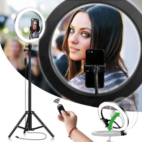 26cm USB Dimmable LED Ring Light Live Youtube Tripod] Selfie Phone Stand