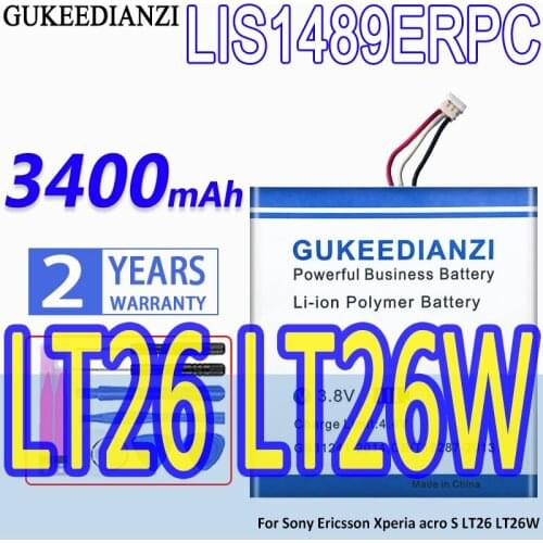 High Capacity GUKEEDIANZI Battery LIS1489ERPC 3400mAh For Sony Ericsson Xperia acro S LT26 LT26W