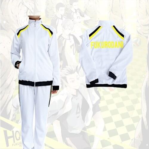 Anime Haikyuu Cosplay Fukurodani Academy Volleyball Team Uniform Unisex Coat Pants Uniform Akaashi Keiji Jersey Sport Suit