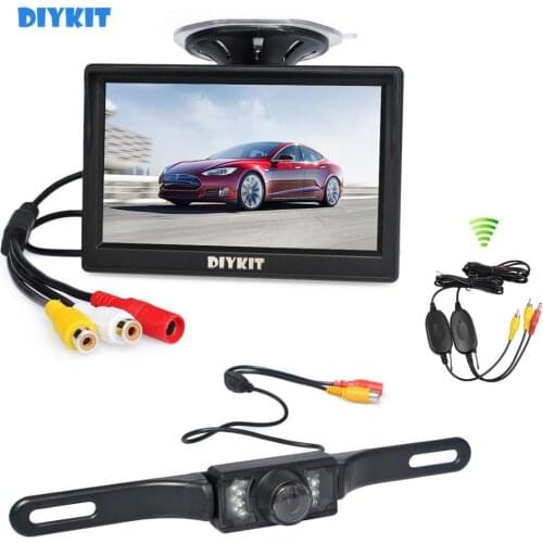 DIYKIT Wireless 5“ Car Monitor Car Van Truck Parking IR Night Vision Reversing Camera Rear View Security System