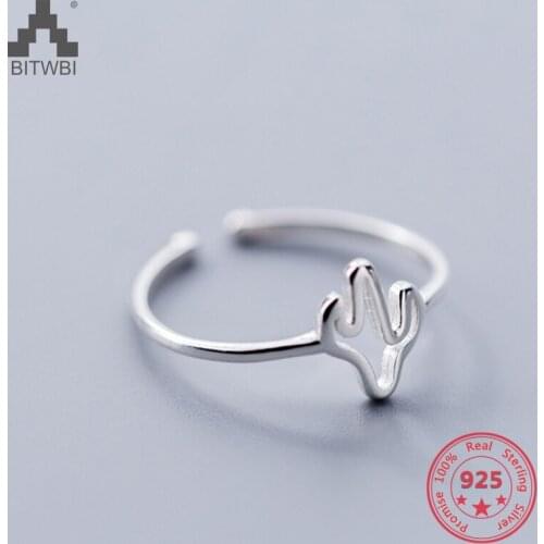 Pure 925 Sterling Silver European American New Design Creative Concise Hollow Tree Open Ring Fine Jewelry