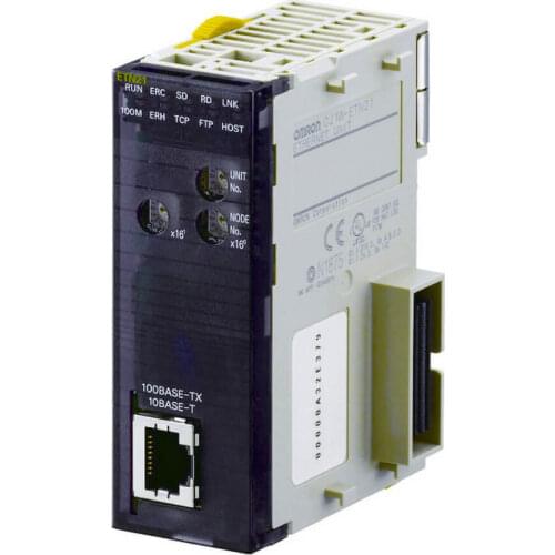 CJ1W-ETN21 Ethernet unit for CJ-series, 100Base-TX and 10 Base-T, 1 x RJ45 socket, TCP/IP & UDP/IP socket services, FTP, SMTP