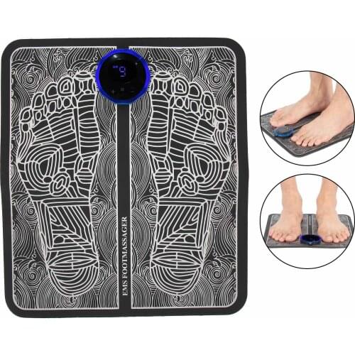 EMS Foot Massager Electric Massage Pad Muscle Stimulator Rechargeable Shaping Leg Cushion Health Care Blood Circulation Foldable