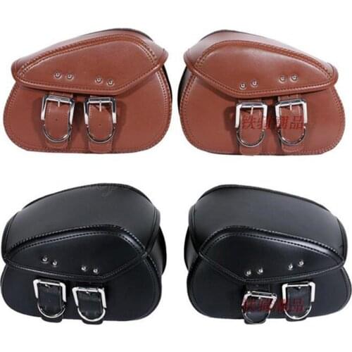 Leather scooter tail bags motorbike tail bag moto side bags unviersal luggage for harley accessories mini motorcycle saddlebag