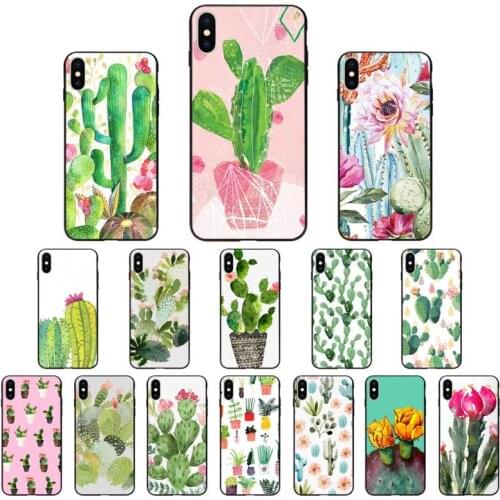 YNDFCNB Beautiful Watercolor cactus plant Phone Case for iphone 11 12 Mini Pro Max X XS MAX 6 6s 7 8 Plus 5 5S 5SE XR SE2020