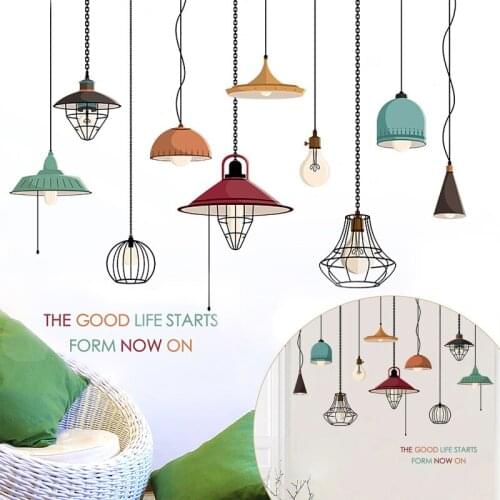 Creative Chandelier Wall Stickers for Bedroom Living room Dining room Kitchen Home Decor Drooping Lamp Vinyl Wall Decals Murals