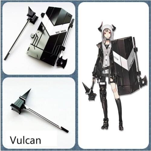 2021 Hot Game Arknights Vulcan Axe Hammer Shield Weapon Cosplay Halloween Christmas Gift Fancy Stage Performance Props