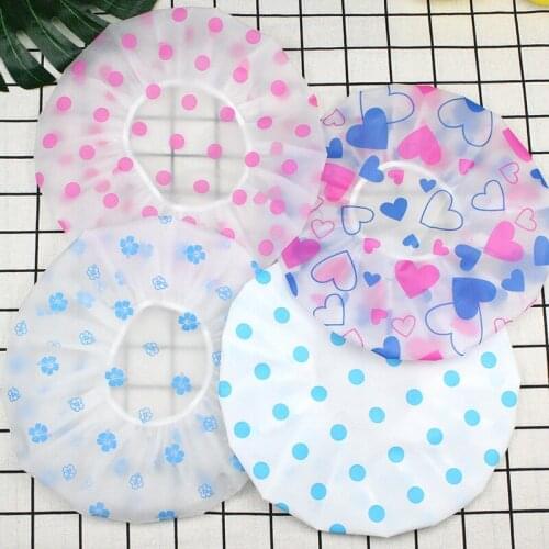 Hot Sale Waterproof Shower Cap Thicken Elastic Bath Hat Bathing Cap For Women Spa Bathing Accessory Hair Salon Bathroom Product