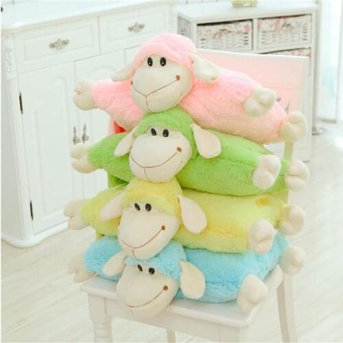 55cm Cute Cartoon Color Lamb Doll Plush Stuffed Toy Animal Pillow Home Decoration Girlfriend and Childrens Gift