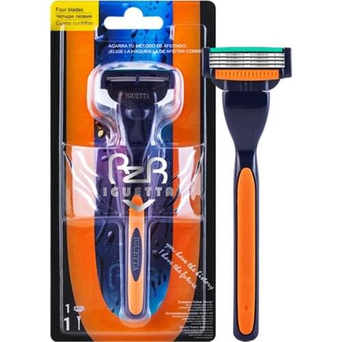 1Handle +N Blades Razor Men Quality 4Layer Razor Blade Steel Cartridge Shaving Razor For Men Beard Body Hair Remover