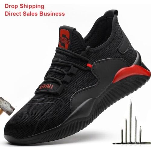 Men Safety Shoes Steel Toe Cap Anti-smash Puncture Work Sneakers Women Work Boots Breathable Outdoor Work Shoe Direct Delivery