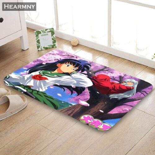 Nice InuYasha Doormat Outdoor Floor Mat Home Creative Mat Super Soft Absorbent Bathroom Door Entrance Mat 40X60cm,50x80cm