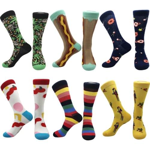 2021 new mens socks party fun style in tube socks lovers stockings lady students cartoon socks