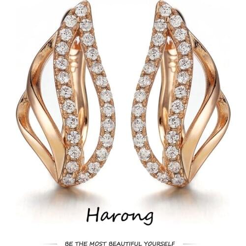 Luxury Exquisite Copper Quality Stud Earrings Trendy Female Aesthetic Crystal Zircon Earrings Jewelry Accessories For Woman Gift