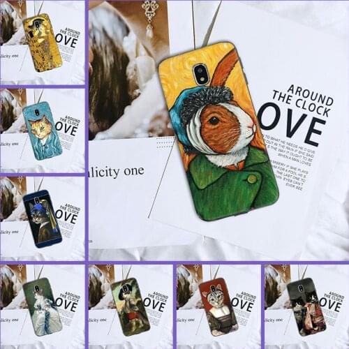 Funny Art Cat Phone Case Silicone For Samsung Galaxy J4 J6 J8 Plus Back Cover For Samsung J2 J5 J7 Prime J3 J5 J7 2015 2016 2017