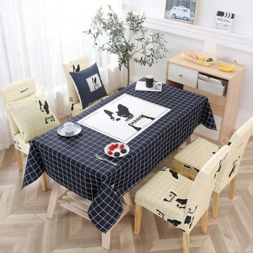 2019 Modern Chic Tablecloth cotton Linen Table Covers Rectangular With Spandex Chair Covers Set Decorative