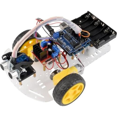 Smart Robot Car 2WD Chassis Kit Obstacle Avoidance Line Tracking Speed Encoder Ultrasonic Sensor Module Learning Kit for Arduino