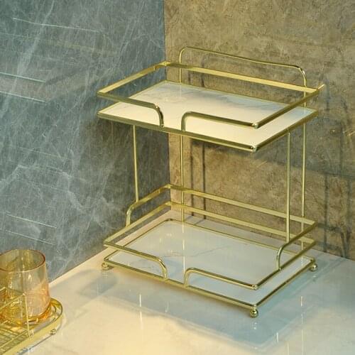 Bathroom Metal Racks Perforated Free Bathroom Toiletries Racks Bedroom Cosmetics Skin Care Products Racks Desktop Decorations