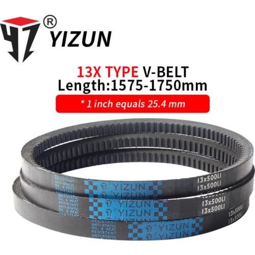 YIZUN AX/13X Type 13X1575~1750mm Hard Wire Rubber Drive Inner Ring Long Industrial Drive Agricultural Machinery Toothed V Belt