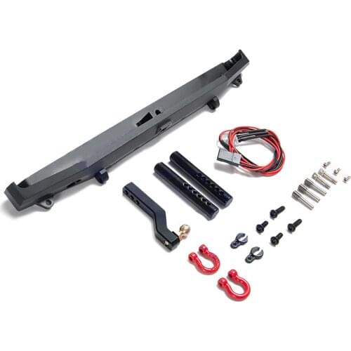 Rear Bumper With LED Lights for 1/10 Traxxas TRX4 Defender Axial SCX10 SCX10 II RC Crawler Car Accessories