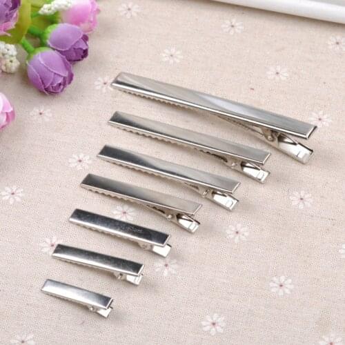 10Pcs Square Head Duckbill Clips Hair Pins Barrette Salon Metal Women Styling Tools Handmade DIY Hairpin Material Hair Accessory