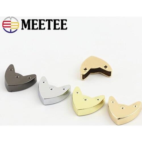 Meetee 10/20Pcs ID20mm Metal Tail Clip Stopper Screws Buckles Zipper End Hook Bag Edging Corner Shoe Buckle Cord Lock Accessory