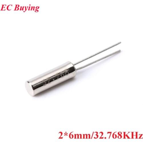 10pcs 32.768KHz 32.768 KHZ 32.768K Frequency Resonator Oscillator Quartz Crystal Cylender 2*6mm 2x6mm 2mmx6mm 2mm*6mm