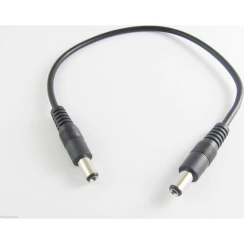 100pcs CCTV DC Power 5.5x 2.1mm Male To Male Adapter Socket Extension Cable Cord 1FT/30cm