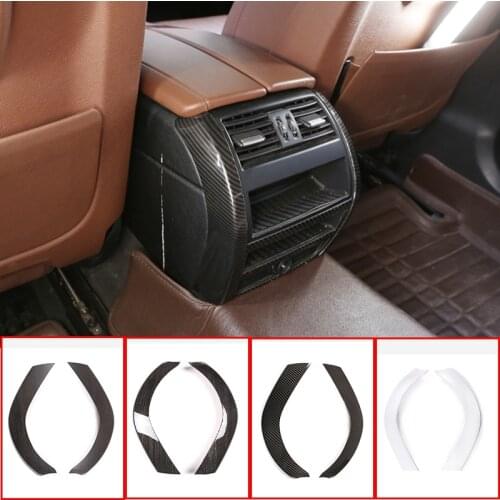 2pcs ABS Carbon Fiber Car Rear Air Vent Side Decorative Trim For BMW 5 Series F10 F18 528li 2011-2017 Auto Interior Accessories