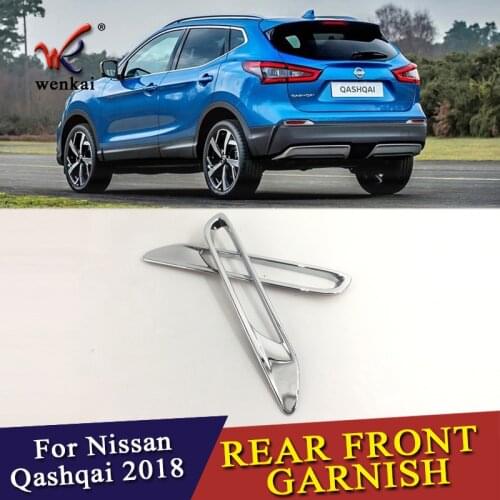 2 Pcs/lot for Nissan Qashqai J11 2017 2018 ABS Chrome Rear Reflector Fog Light Lamp Cover Sticker Decoration Trim Accessories