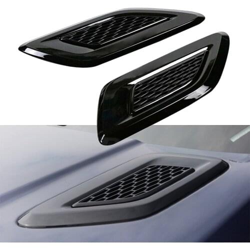 2Pcs Gloss Black ABS Car Styling Front Side Air Hood Vent Trims Cover For Land Rover Range Rover Sport L494 2014 2015 2016 2017