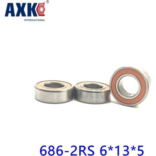 2021 Rushed Axk 686-2rs Bearing Abec-3 ( 10 Pcs ) 6x13x5 Mm Miniature 686rs Ball Bearings 618/6rs Orange Sealed 686 2rs Rulman