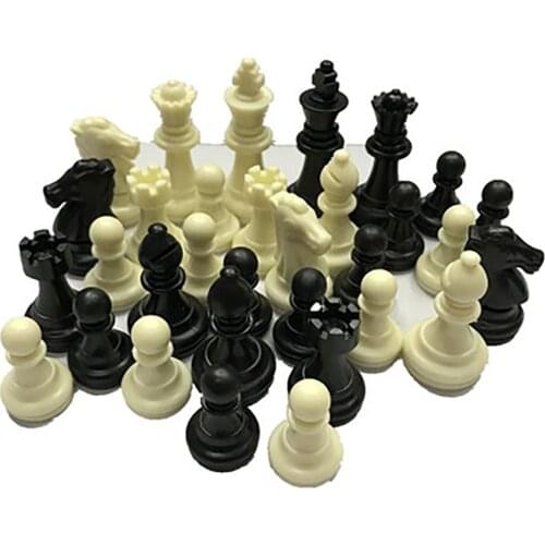 32 Medieval Chess Pieces/Plastic Complete Chessmen International Competition Word Chess Game Entertainment Black&White