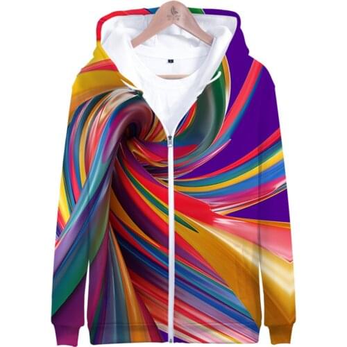 3D Printed Tie Dye Flashbacks Hoodie Men Women Colorful Psychedelic Hoodies Sweatshirt Harajuku Oversized Zipper Jacket Clothes