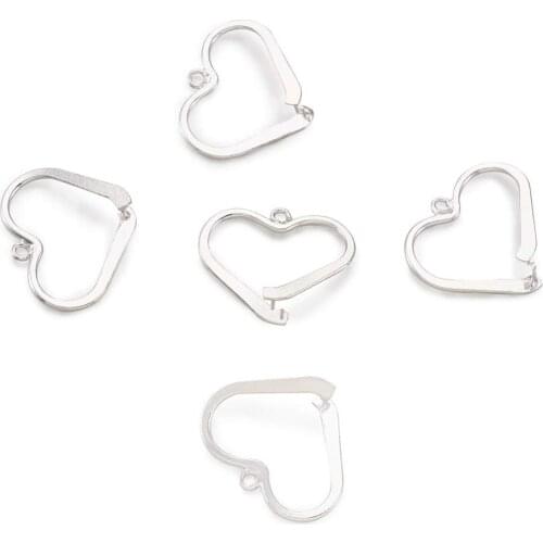 5pcs/lot Brass Heart Ice Pick & Pinch Bails Pendant Clips Clasp Hook Jewelry Findings Accessories Connector 22x26mm;hole:1.2mm