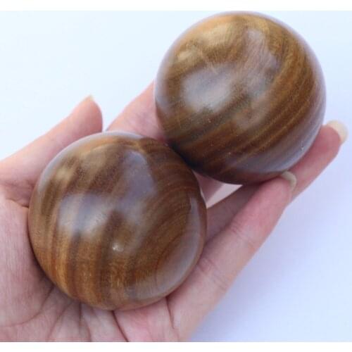 5cm Natural Green sandalwood Health Ball Finger Rehabilitation exercises Massage Training Hand massag 2pcs