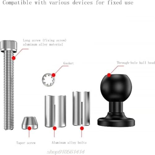 Aluminum Base Rubber Motorcycle Bike Mount Black Fork Stem Base with Ball Head for Mount for Gopro Ball Mount A01 21 Dropshp