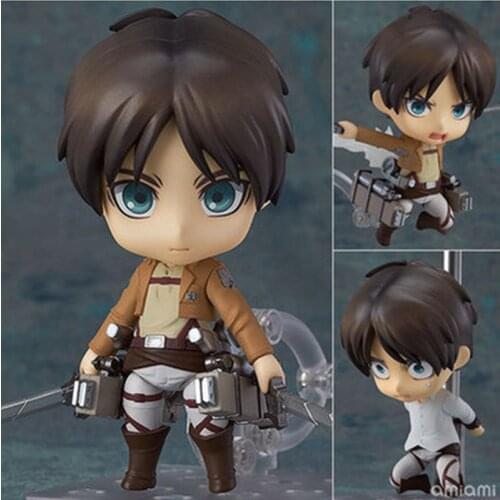 Anime Cute Attack on Titan Eren Jaeger #375 PVC Action Figure Collectible Model Toy Doll 10CM