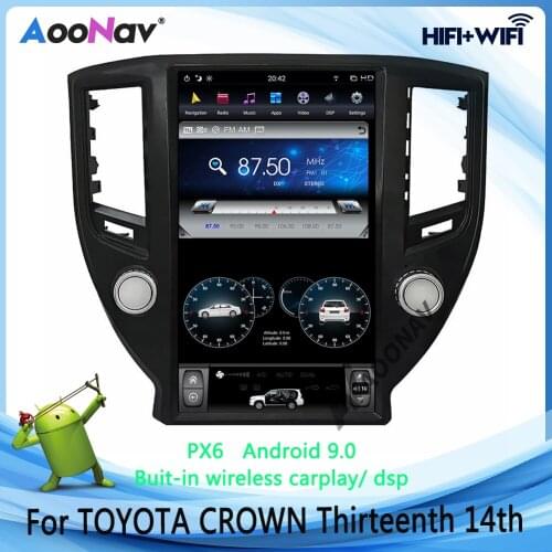 PX6 Car Multimedia DVD Player Stereo HD Vertical Screen Radio For TOYOTA CROWN Thirteenth 14th GPS Navigation DSP 2 Din Unit