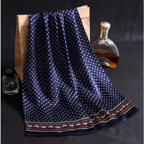 Free Shipping 28x160cm Men Long Printed Design 100% Pure Silk Scarf Neck Scarves