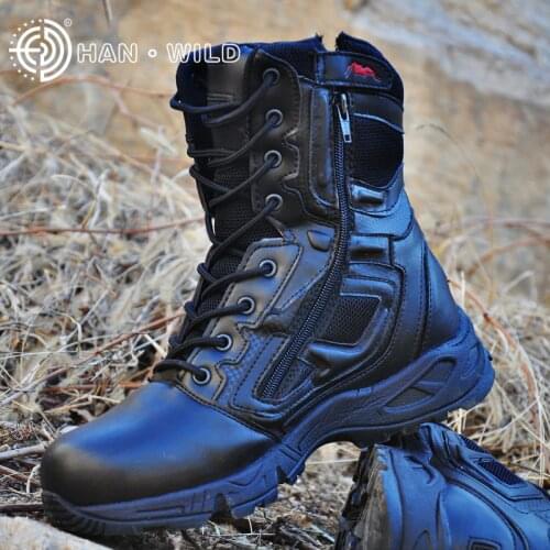 Man Trekking Outdoor Shoes Tactical mountain Military Black Waterproof Leather Boot Men Camping Climbing Hiking Hunting Boots