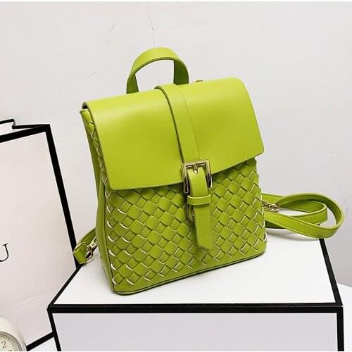 Brand Designer Weave Mini Backpack Women Fashion Cute Small Backpacks for Girls Luxury Soft Leather Backpack Female Shoulder Bag