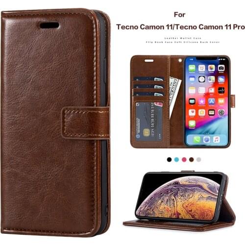 PU Leather Flip Case For Tecno Camon 11 Card Holder Silicone Photo Frame Case Wallet Cover For Tecno Camon 11 Pro Business Case