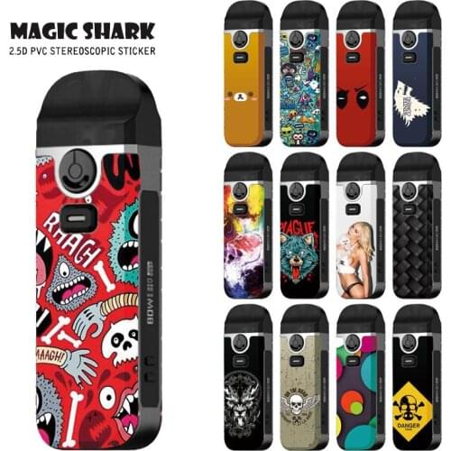 Magic Shark 2021 Sexy Girl Wolf Joker Spider Sticker for Smok Nord4 Tape Film Case for Smok Nord 4 4th