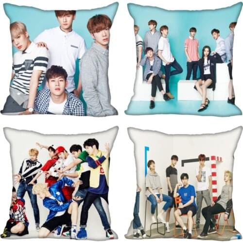 Monsta X KPOP Pillow Case For Home Decorative Pillows Cover Invisible Zippered Throw PillowCases 40X40,45X45cm