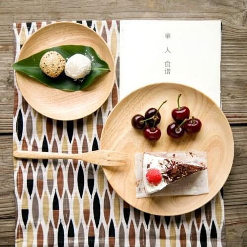 Japan Style zakka wooden dishes plates tableware brief decorative dessert japanese food sweets plate dish kitchen accessories