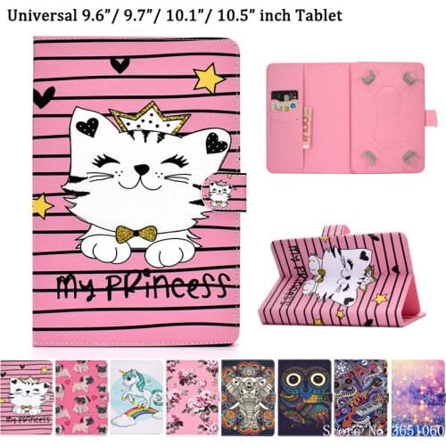For Huawei MediaPad T3 T5 10 Universal Case for 9.6 9.7 10 10.1 10.5 Inch Cover for iPad Pro Air 10.5 Animal Pattern Funda Shell